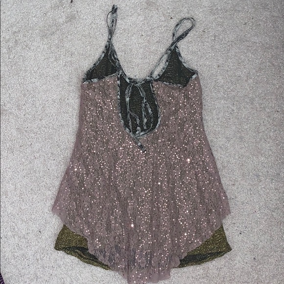 Buckel BKE mauve/blush sequin double layer tanktop - Picture 4 of 5